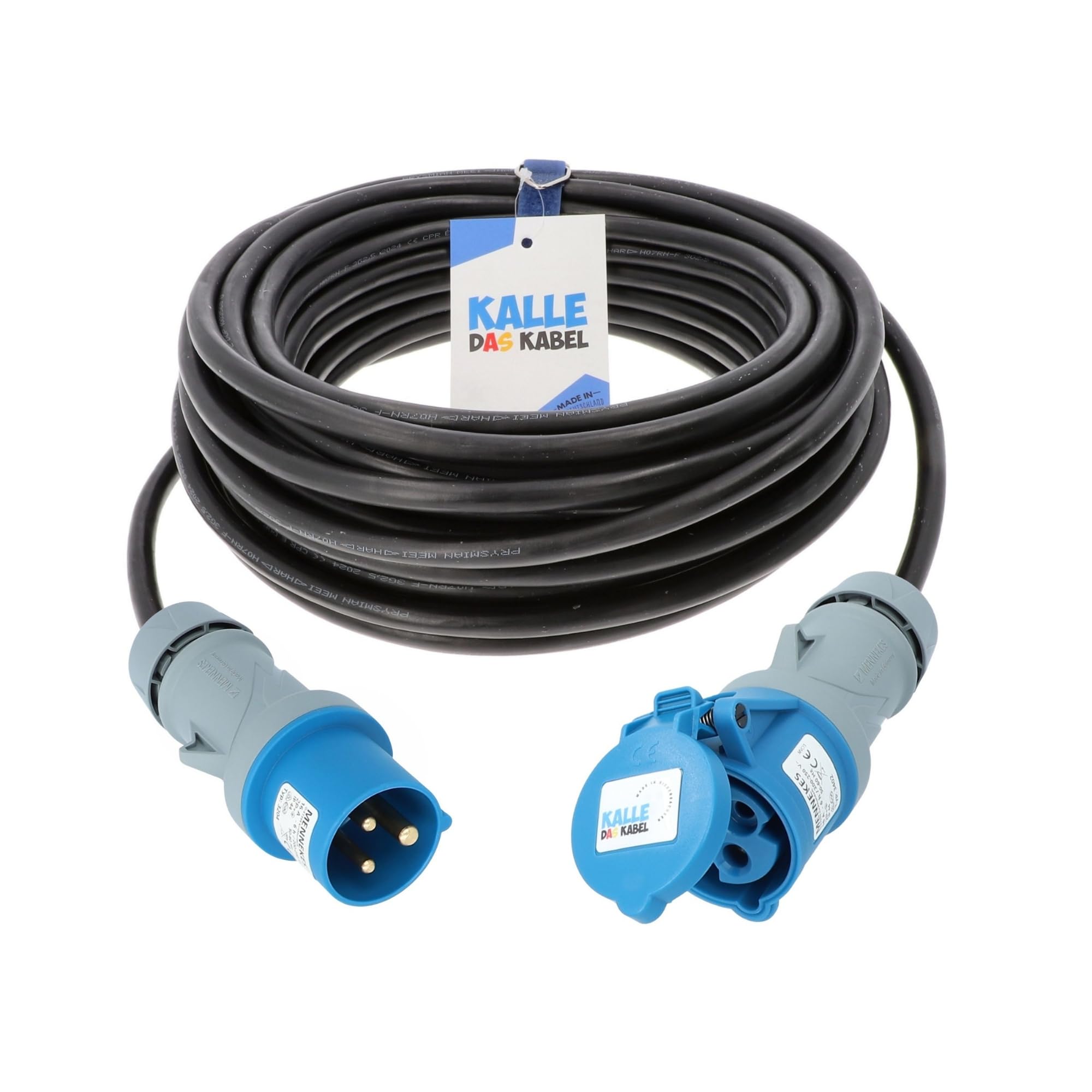 Kalle Das Kabel H07RN-F Rallonge en caoutchouc CEE 2,5 mm² 230 V Câble de camping , 230 voltsV