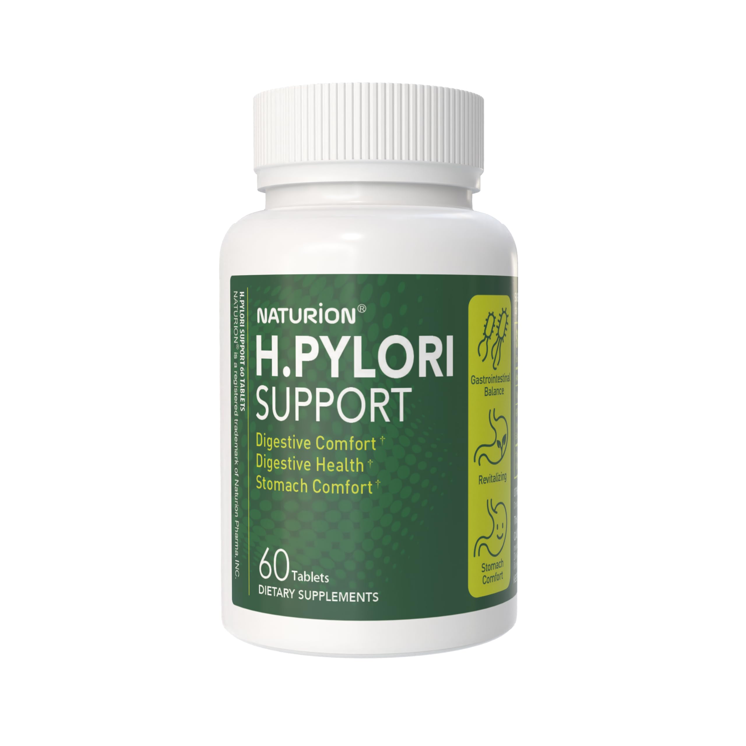H. Pylori Support - Digestive Health Supplement with G-FOS Blend, Whey Protein, Licorice, Mastic Gum, Vitamin U, and Vitamin B2 - Stomach Comfort & Gut Balance - 60 Tablets, 30 Day Supply