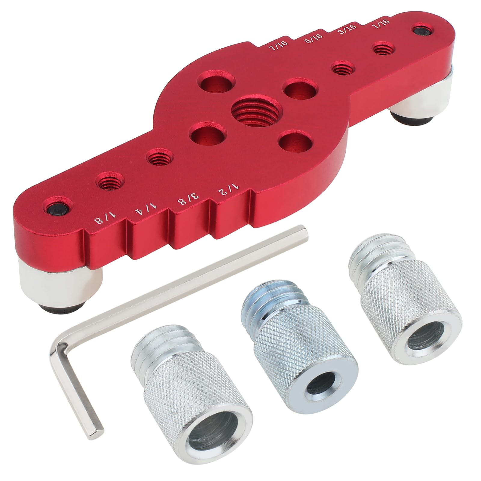 Selbstzentrierendes Bohrdübel-Vorrichtungs-Set, 2-in-1-Holzbearbeitungsdübelvorrichtung mit Anreißer, selbstzentrierende Linienbohrerführung, Stanz-Locator, Dübelvorrichtungs-Kit für