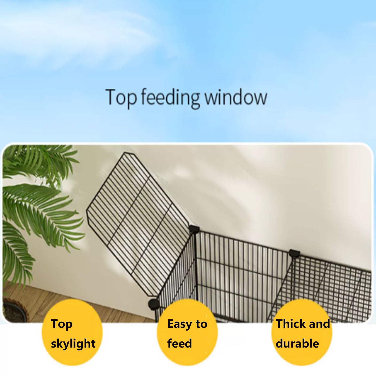 Jaula Para Aves De Corral, Jaula Grande Para Pollos, Para Exterior/Interior, Con Bandeja Para Desechos, Gallineros Y Jaulas Para Animales Pequeños, Ideal Para Aves, Pollo(Black-75*75*48CM)