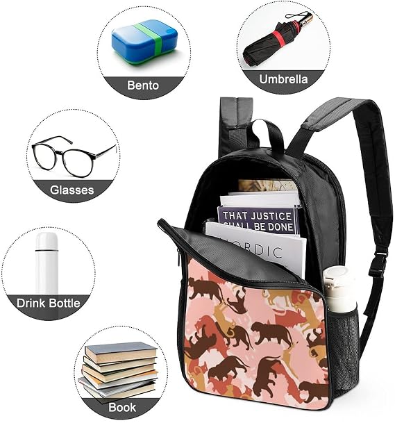 Double-Sided Wear Backpack Personalized Casual Daypack Primary School Bookbag Camouflage Animal
