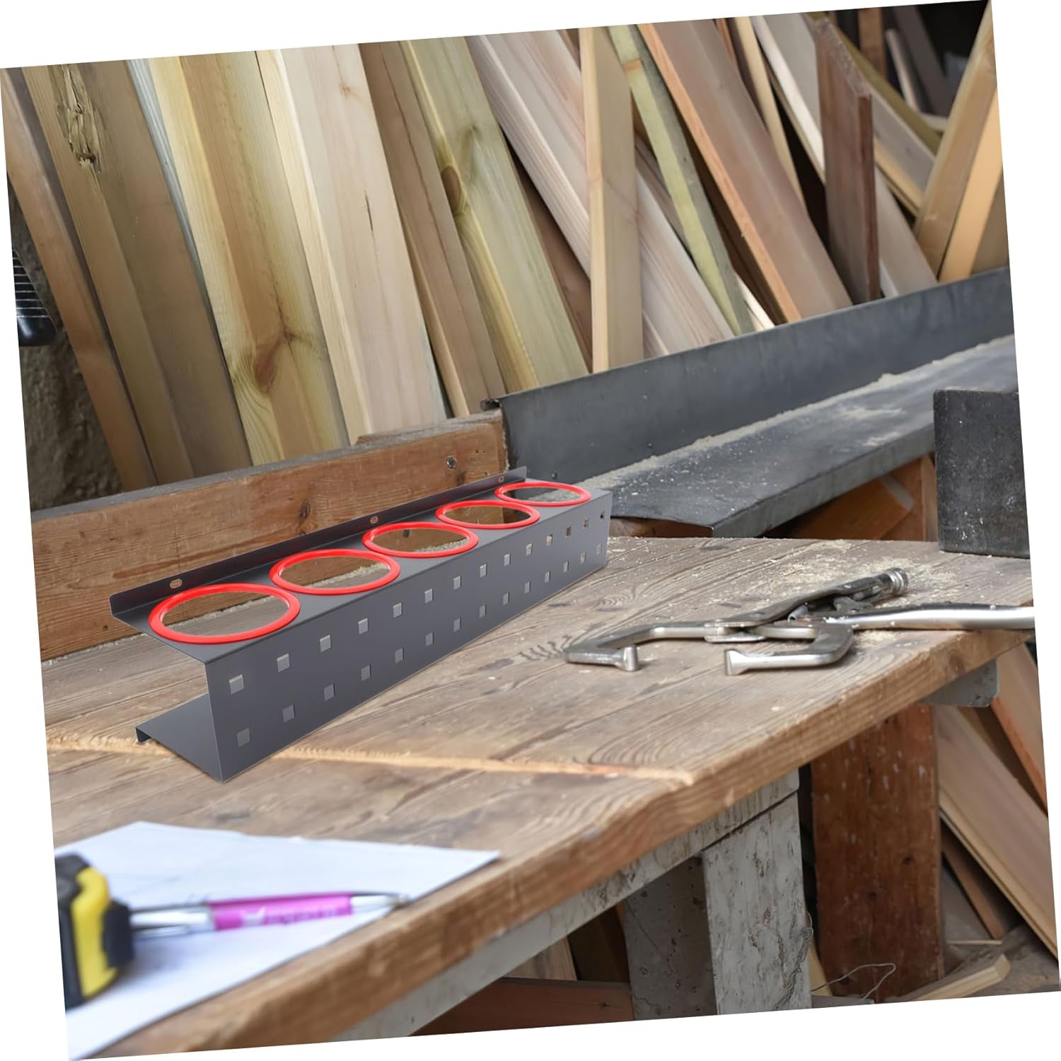 Ciieeo Wall Mounted Spray Bottle Holder Multi-Purpose Organizer Rack for Car Detailing Home Use Construction Space-Saving Storage for Detailing Tools and Spray Bottles