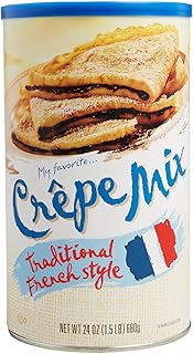 My Favorite Crepe Mix Traditional French Style - Quick Pantry Staples for Crepe Maker - Gourmet French Crepes Mix with Unbleached Wheat Flour & Nonfat Milk - French Pancakes Mix Collection (24 oz)