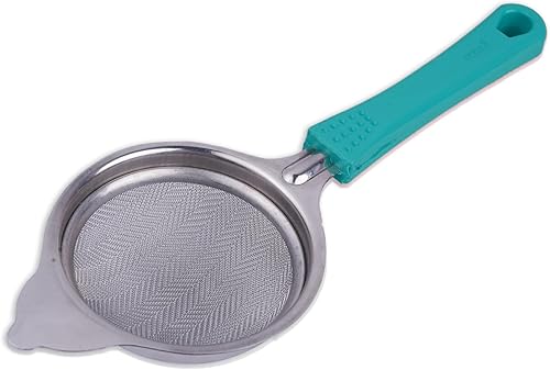 Coladores de malla fina de acero inoxidable para cocina, colador con asa, tamices de metal para alimentos, arroz, aceite, fideos, frutas, verduras,