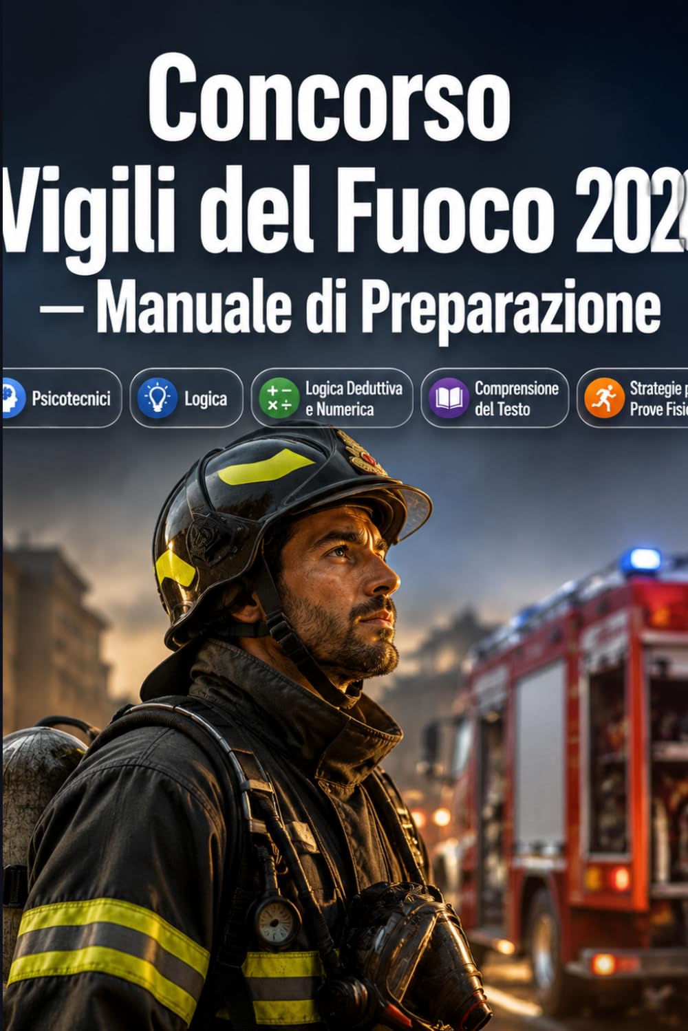 Concorso Vigili del Fuoco 2026 — Manuale di Preparazione: Quiz commentati, logica, matematica, comprensione del testo, test fisici, colloquio e simulazioni d'esame