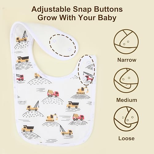 Miniatura 10 de Baberos suaves y absorbentes de algodón orgánico bandana baberos para niños y niñas recién nacidos 0-36 meses