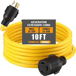 NEMA L6-30 Generator Extension Cord 10FT