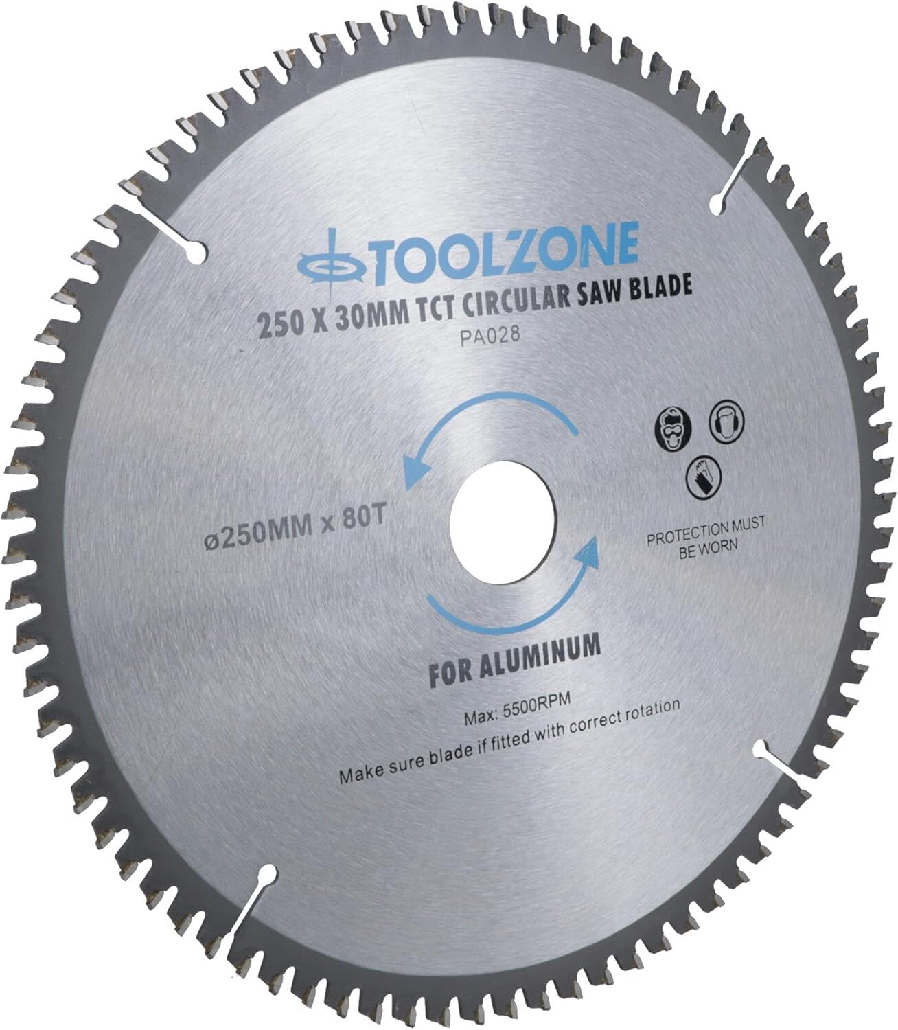 250mm x 30mm TCT Saw Blade 80T / Aluminium Circular Saw With Reducer TE676