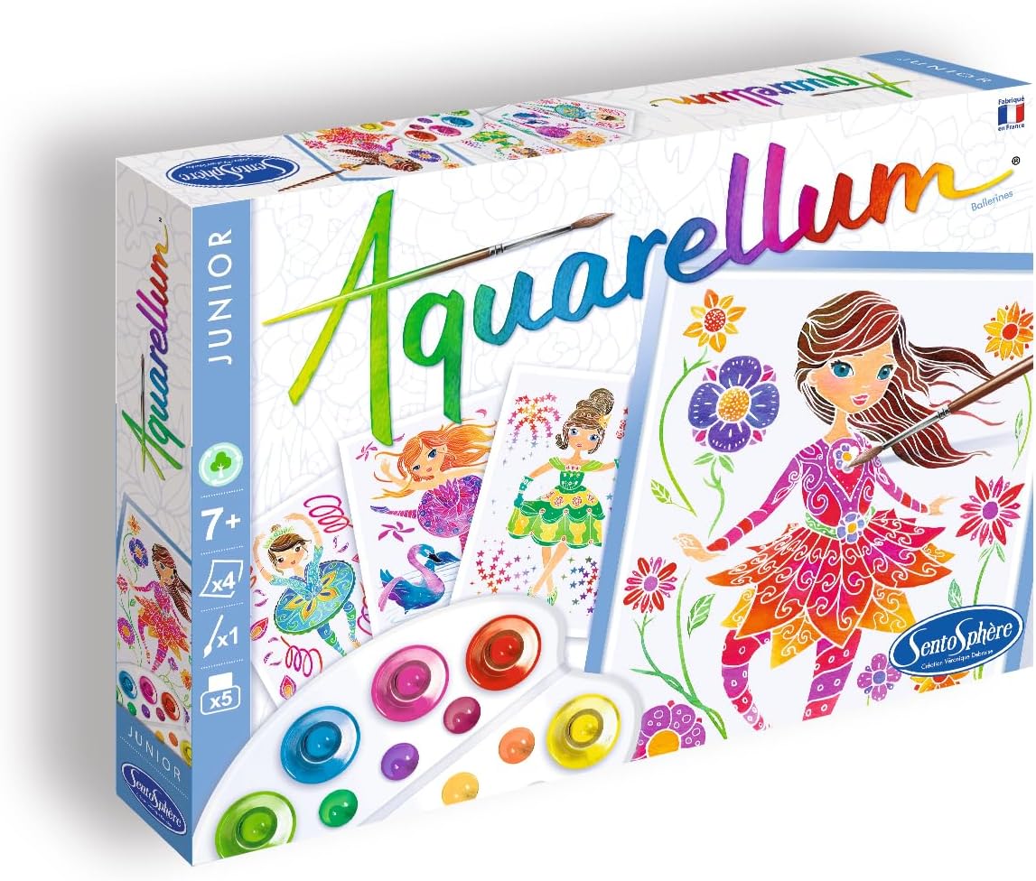 Sentosphere 3906509 Aquarum Junior Painting Set for Kids, Ballerinas, Craft, Creative Kit, DIY