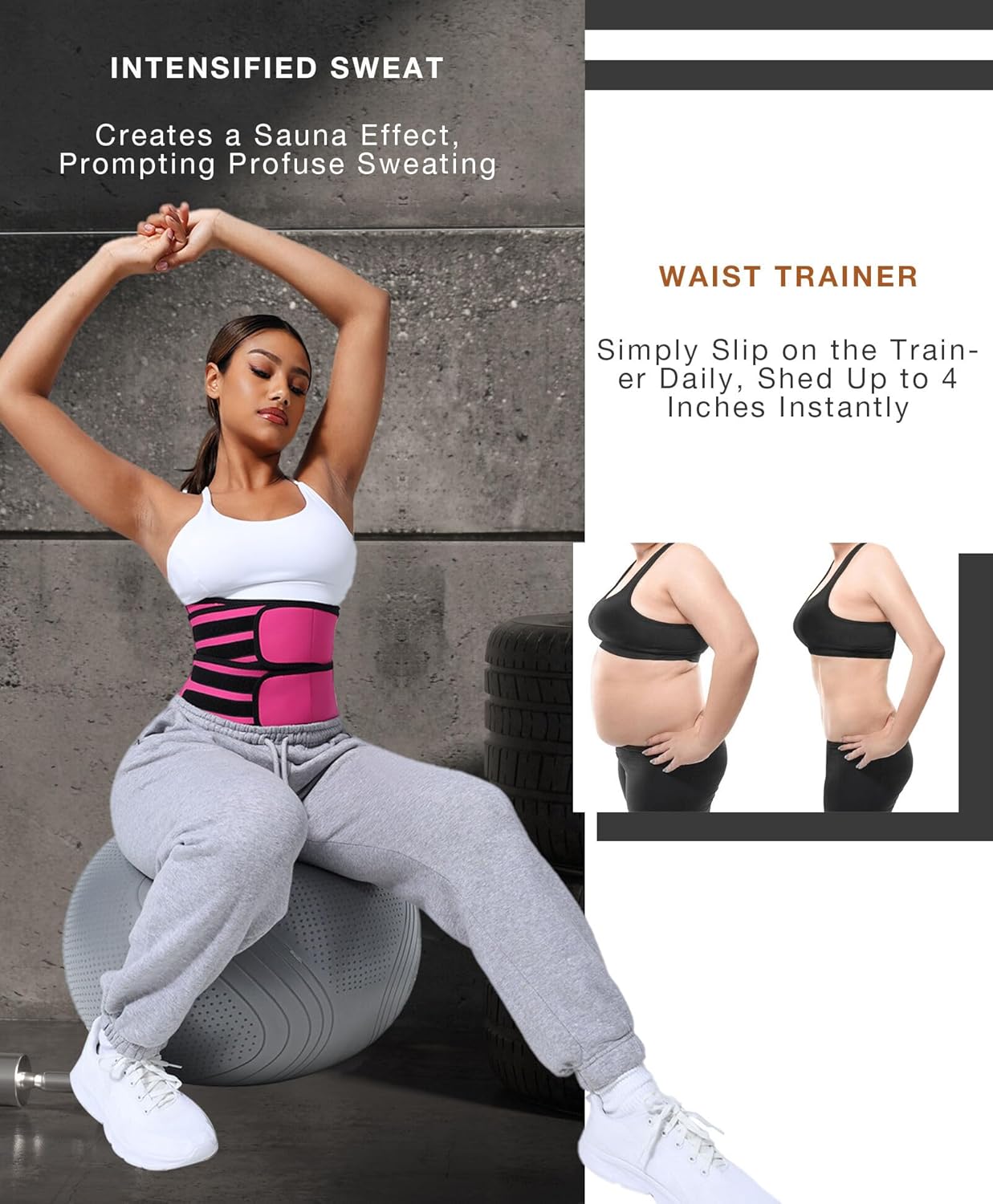 Lover-Beauty Waist Trainer for Women Belly Fat Workout Waist-Trainer Double Belts Neoprene Corset Waist Cincher Trimmer - Image 5