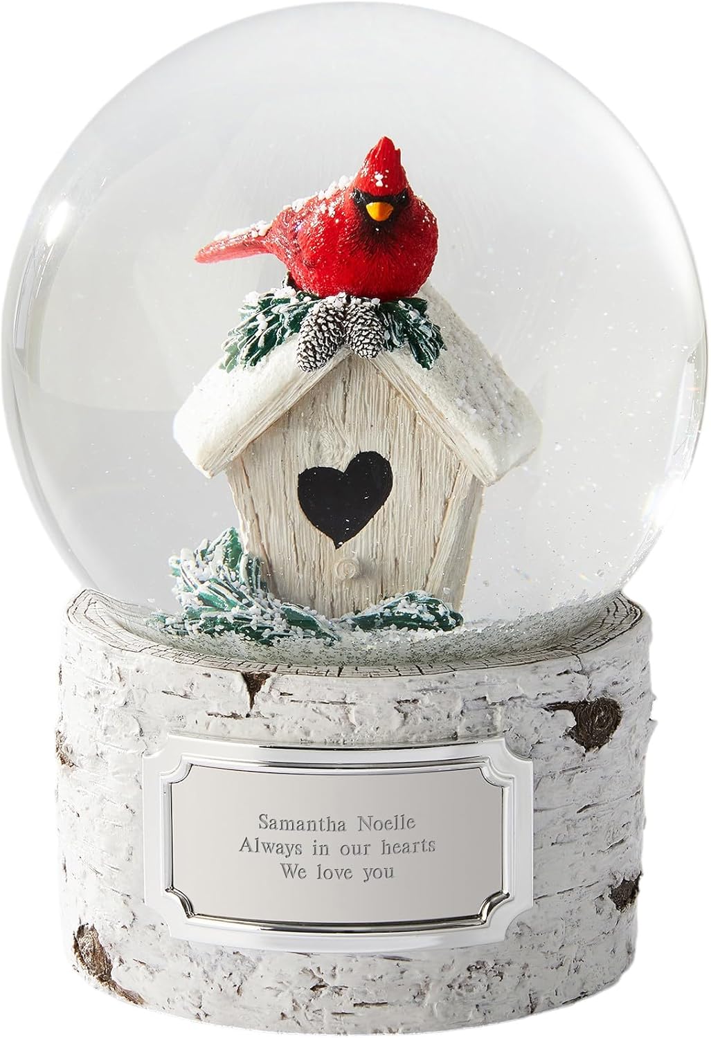 THINGS REMEMBERED Personalized Cardinal Musical Snow Globe, Plays Evergreen Music, Beautiful and Unique Memorial (Free Customization)