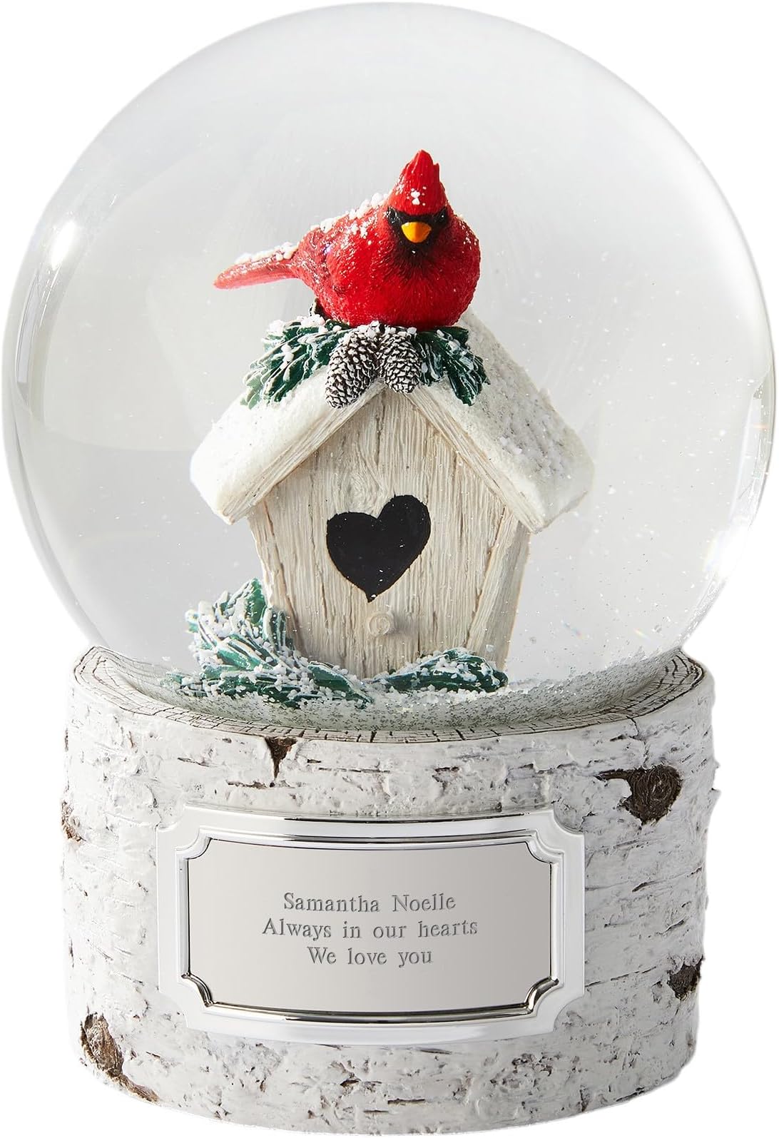 THINGS REMEMBERED Personalized Cardinal Musical Snow Globe, Plays Evergreen Music, Beautiful and Unique Memorial (Free Customization)