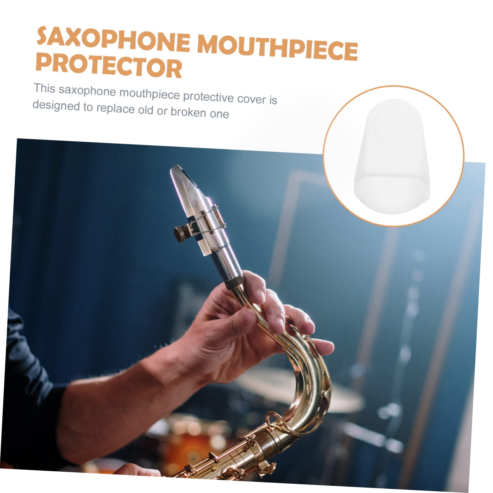 FAVOMOTO Mouthpiece Protective Cap Clarinet Mouthpiece Cap Clarinet Mouthpiece Cover Model Accessories Alto Saxophone Mouthpiece Clarinet Mouthpiece Hat White Saxophone Gel Tool