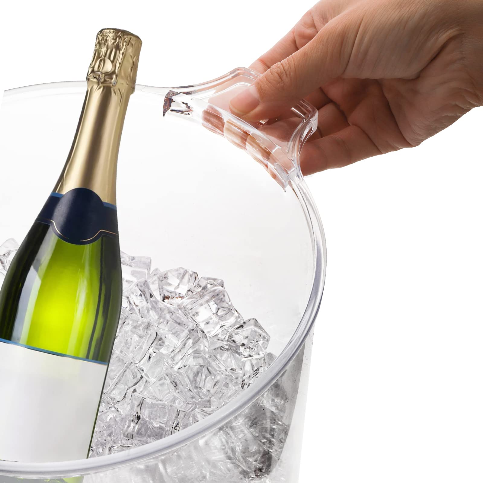 DeVine Accessories Clear Acrylic Ice Bucket – 3.5 Liter Capacity, Holds 2 Wine Bottles, Tabletop Party Bucket - View #3