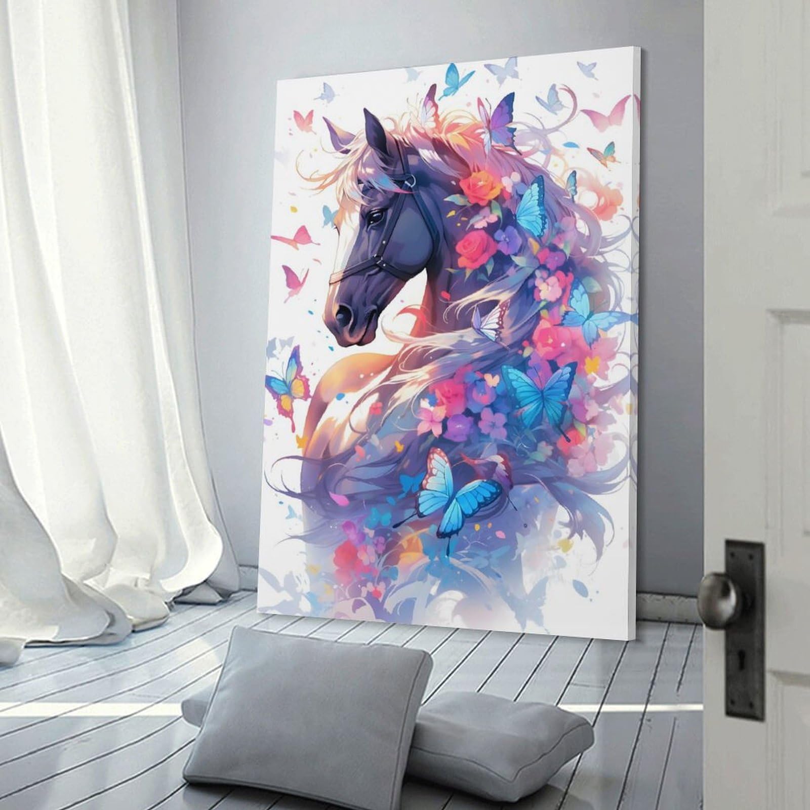 Junmoney Farasi Wall Art Print, 16x24inch(40x60cm), for Corridors, Hallways Or Apartment Entries, Wall Decor to Refresh Empty Corners