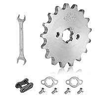 Vista 6 de Piñón de cadena 420 10T piñón delantero de 0.669 in compatible con 50cc 70cc 90cc 110cc 125cc 140cc15cc 160cc Lifan Loncin Dirt Bike, ATV, Go Kart