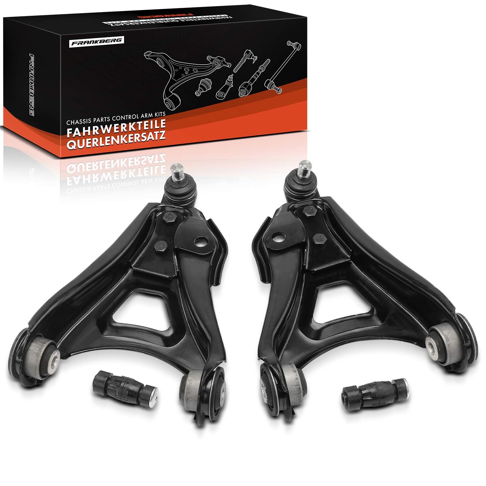 Frankberg 2x Bras de Suspension + 2x Rotule de Suspension Avant en Bas