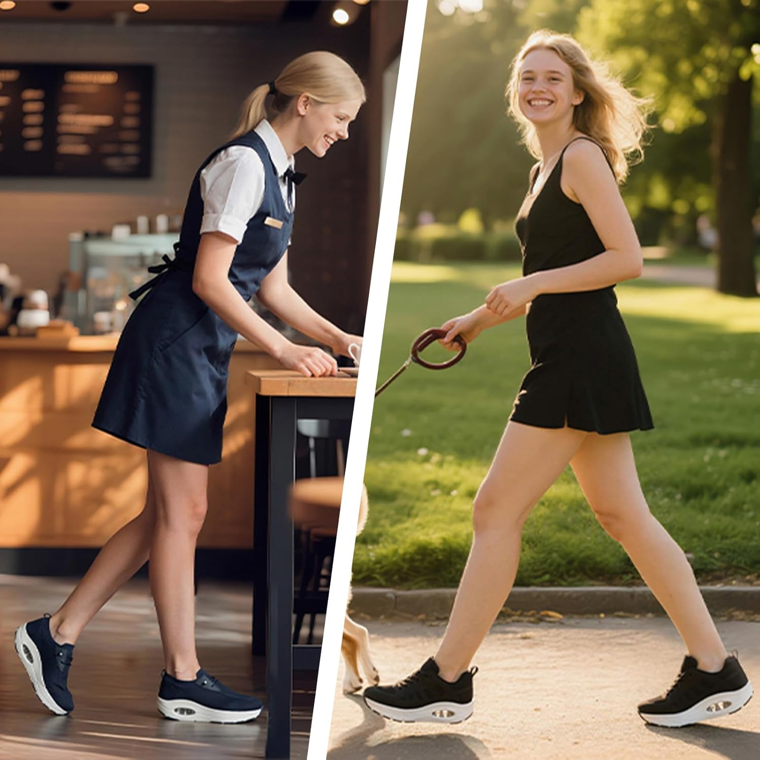 Git-up Women's Arch Support Walking Shoes, Breathable Wide Toe Box Nursing Work Shoes for Plantar Fasciitis, Comfortable Non Slip Orthopedic Sneakers for Flat feet - Image 2