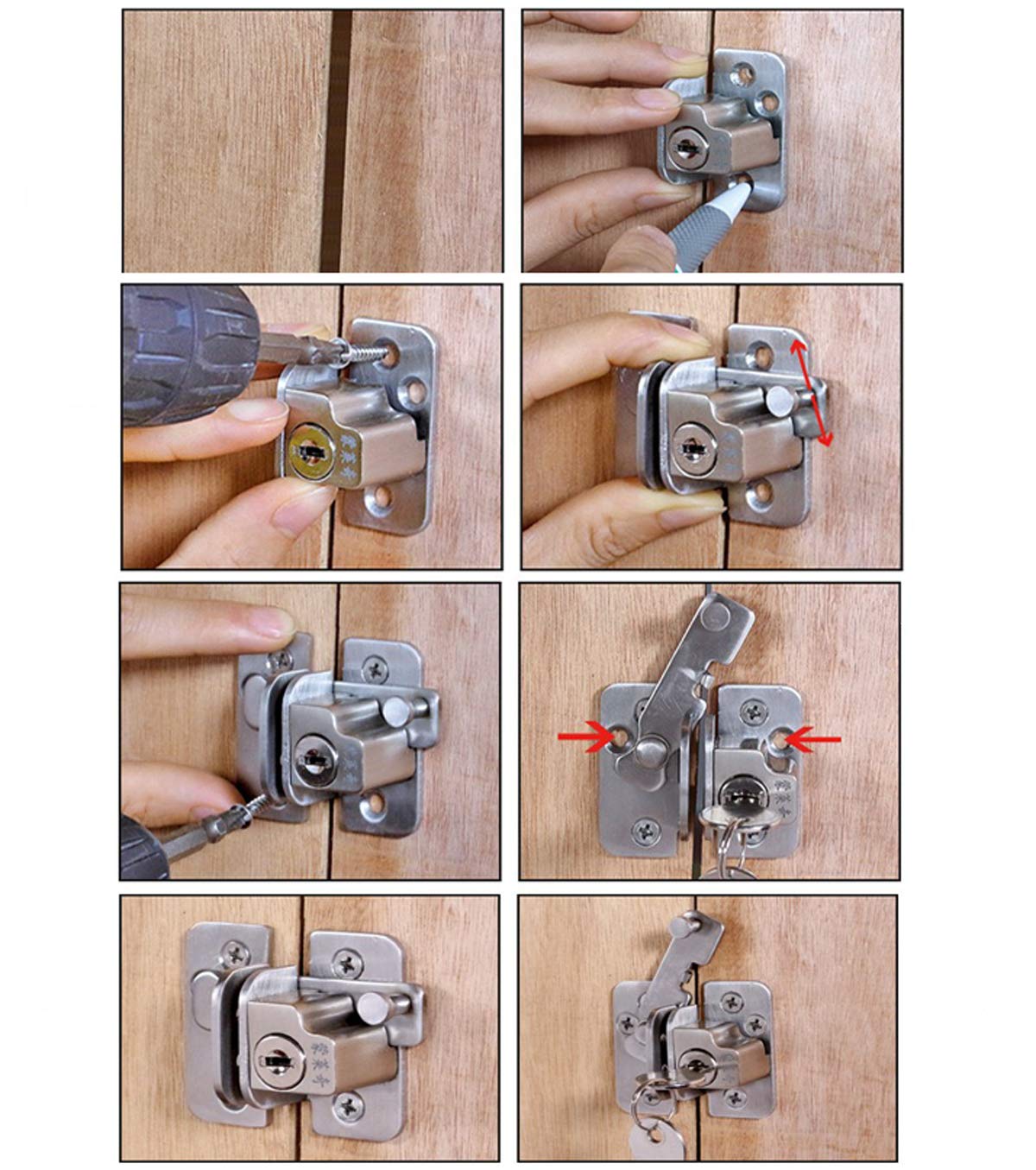 Buy Stainless Steel barn Door Lock Casement Window Lock Pocket Door