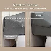 Vista 4 de Vekkia Almohada de cuña para cama King para relleno de huecos de cabecero (0-5 pulgadas), espuma de alta densidad, evita que las almohadas