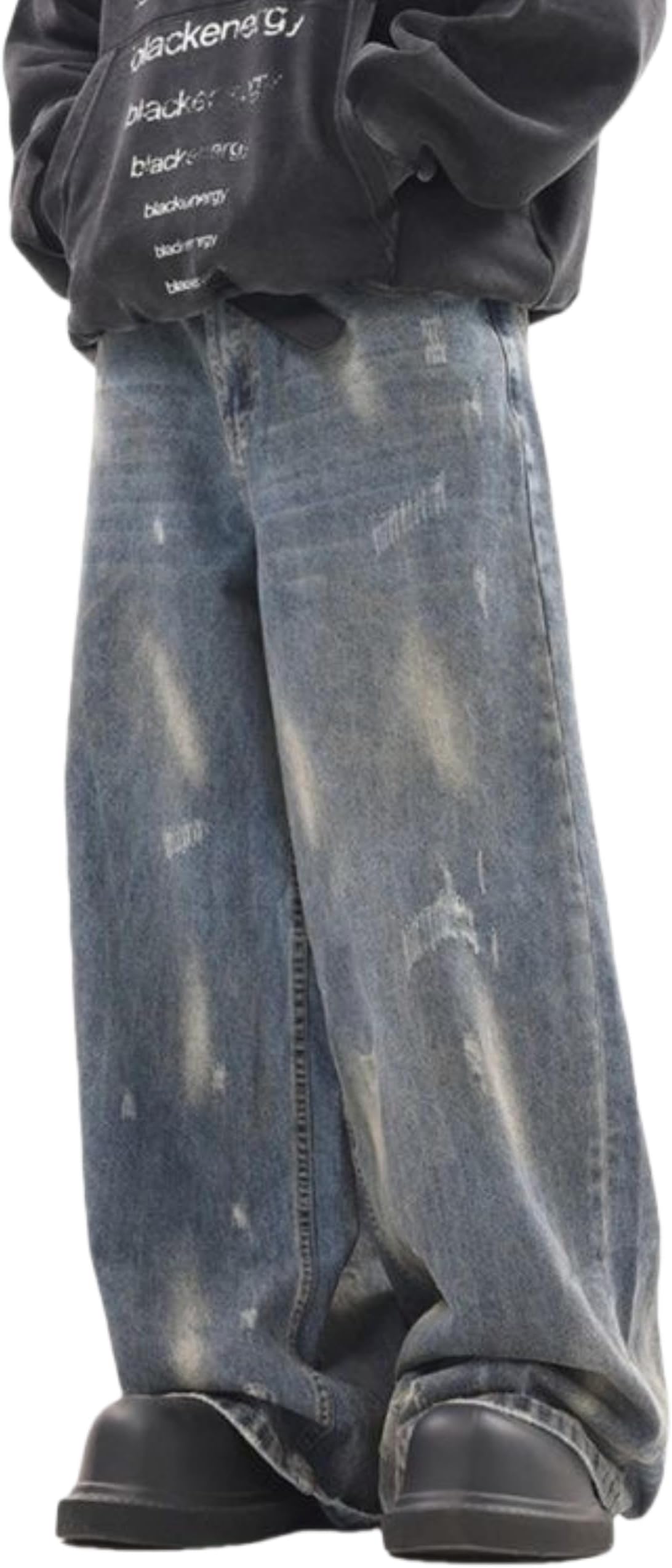 Men Baggy Jeans Y2k Hip Hop Skater Pants Vintage Jnco Jeans Loose Fit Skateboard Denim Pants Streetwear