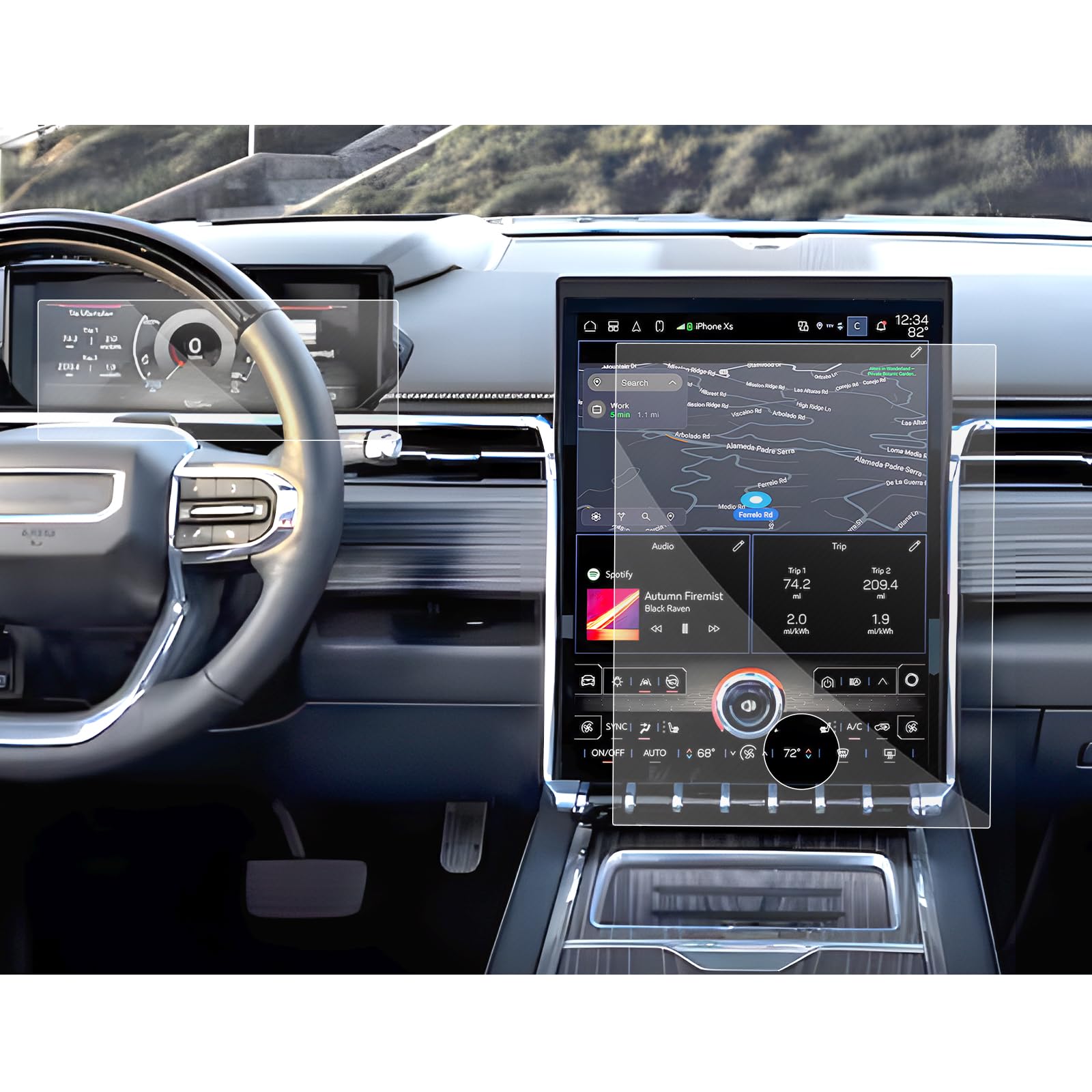 SXCY 4PCS for 2024 GMC Sierra EV Screen Protector[16.8 In+11 In] for 2024 GMC Sierra EV Denali Edition 1 Accessories [Navigation+Instrument] Touch