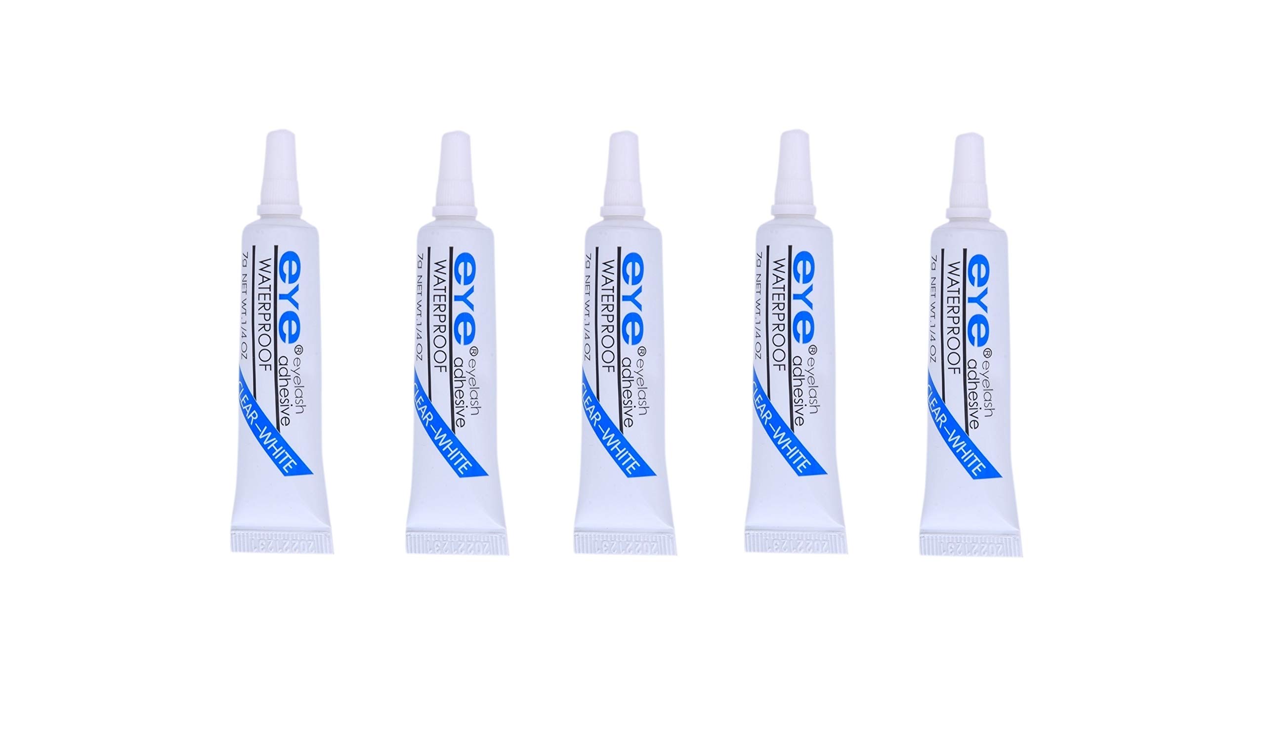 ClubBeauty Waterproof False Eyelashes Makeup Adhesive Eye Lash Glue Clear White (Pack of 5)