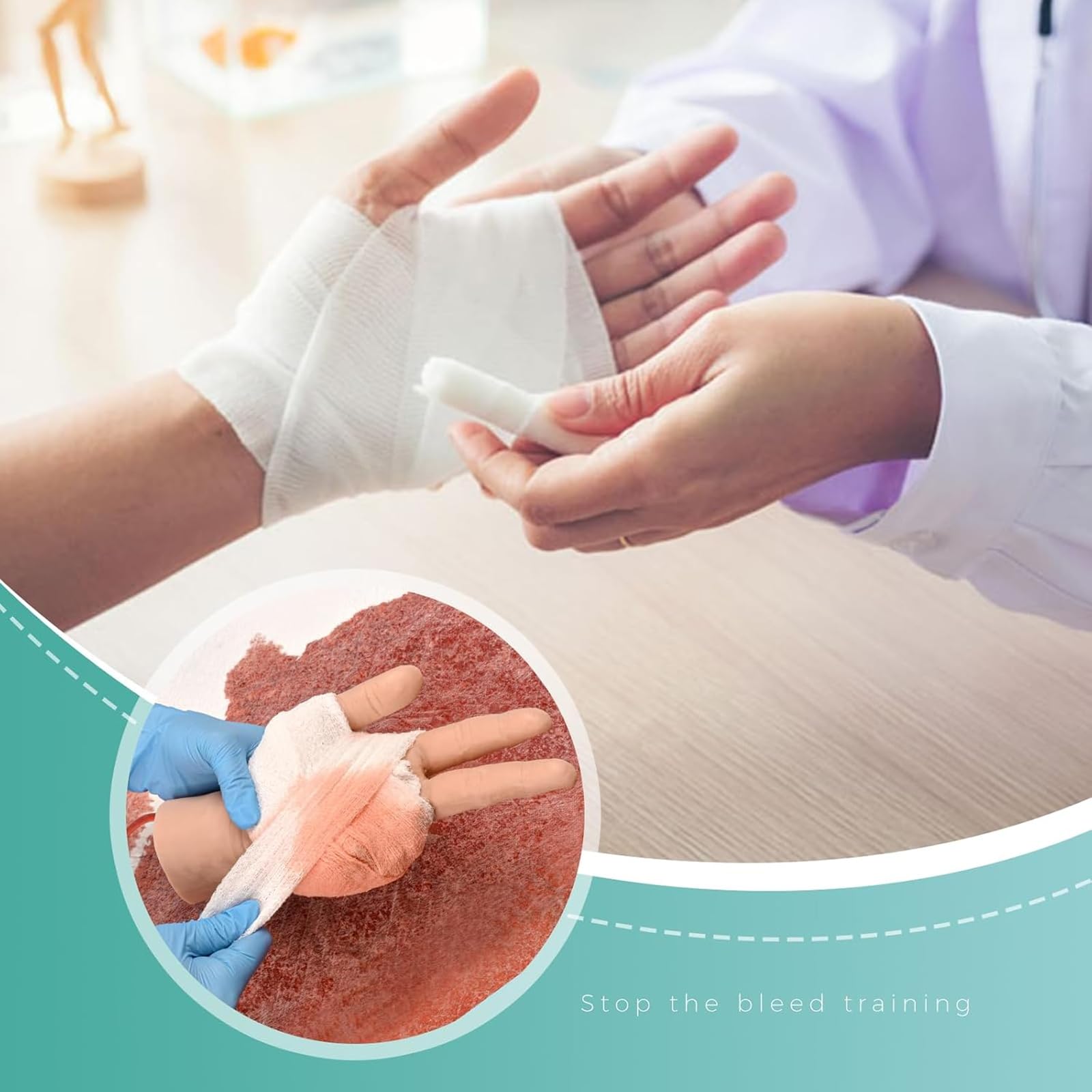 Kit De Formation À La Pose De Pansements Pour La Main, Modèle D'entraînement À La Pose De Pansements Pour La Main, Modèle De Pratique De L'hémostase Des Plaies D'amputation De La Paume, Simulation
