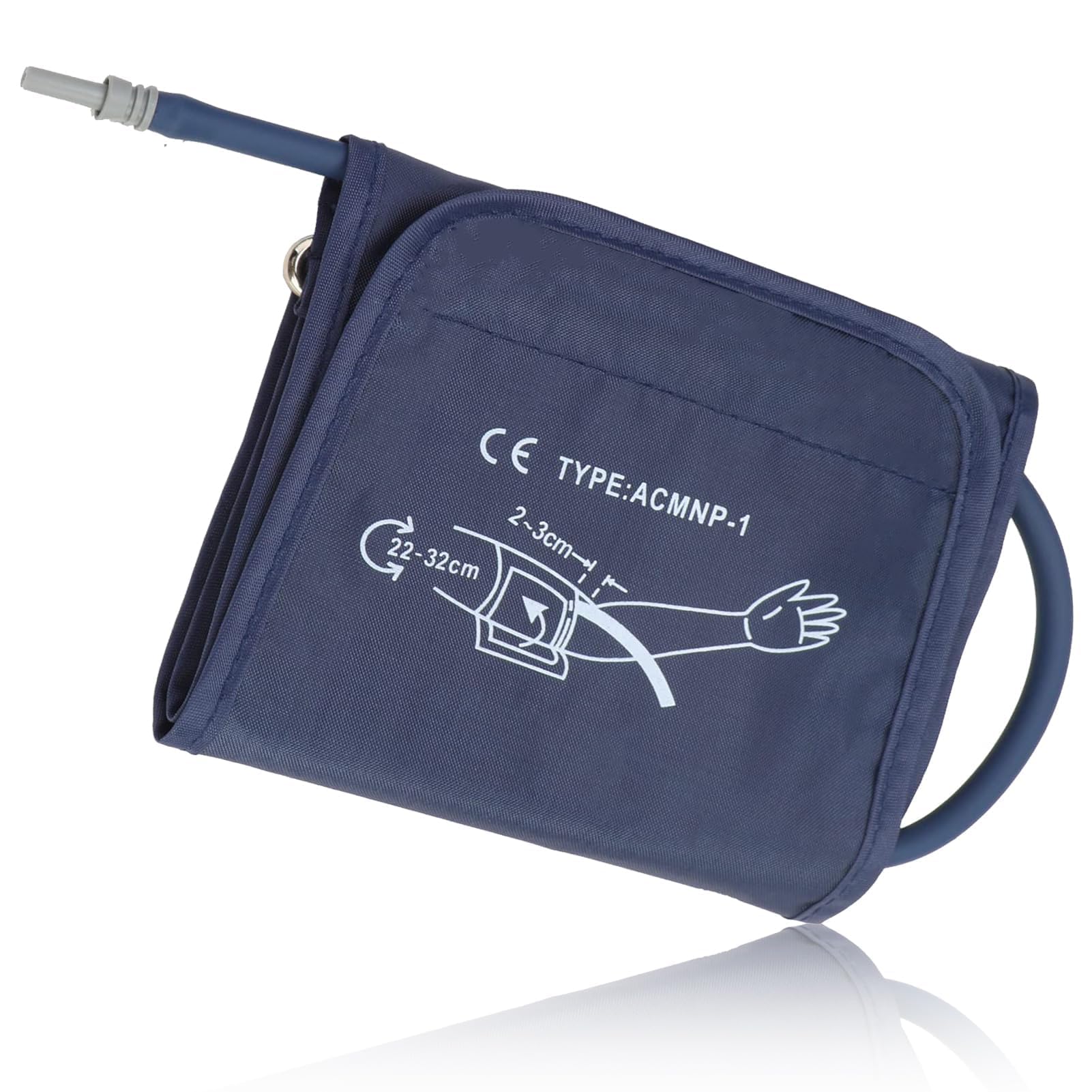 Blood Pressure Cuff Arm Circumference Cuff 22-32CM Portable Medium Cuff for Automatic Blood Pressure Monitor Adjustable Replacement Upper Arm Cuff for Elders Home Adult Kid Use (Dark Blue)