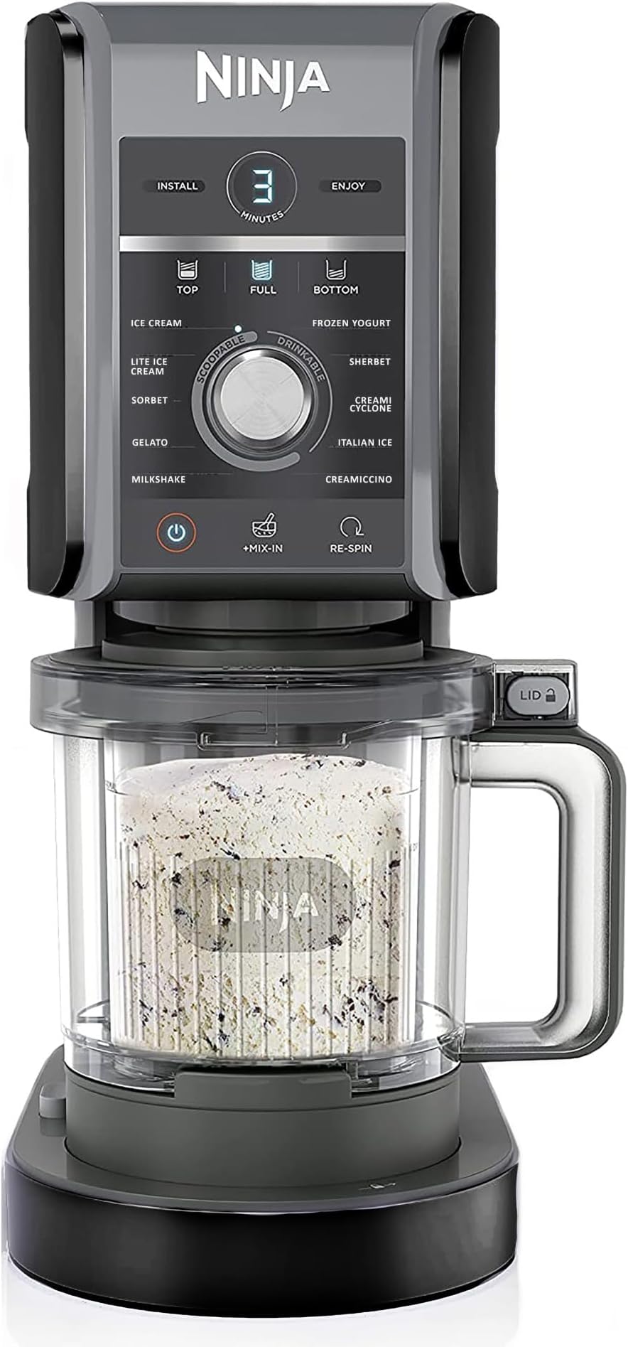 Ninja (Refurbished) NC501 CREAMi Deluxe 11-in-1 Ice Cream & Frozen Treat Maker with 2 XL Family Size Pint Containers, Black (Renewed)