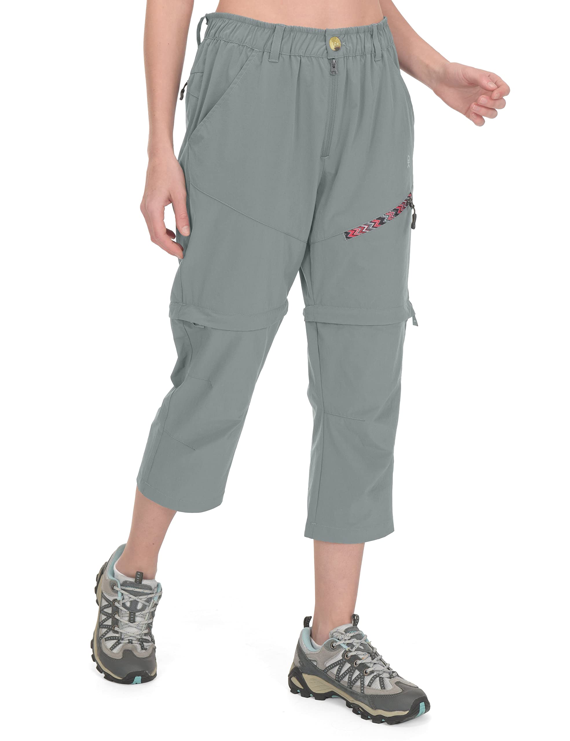 Little Donkey Andy Womens Hiking Zip Off Capri Pants Lightweight Quick Dry UPF 50 Convertible Shorts with 4