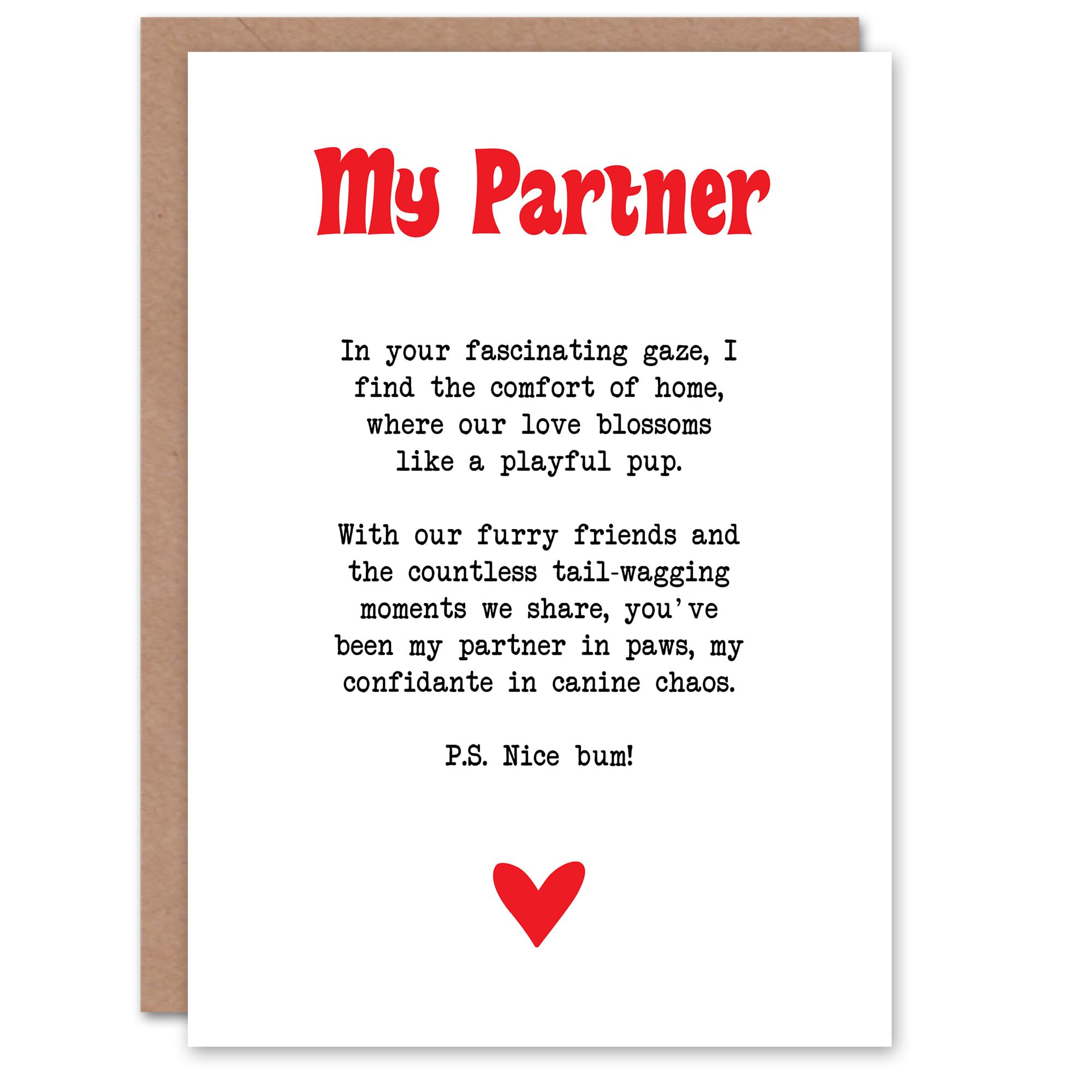 Artery8 Greeting Card - Love Poem Dog Lover - Romantic Poetry Anniversary - White