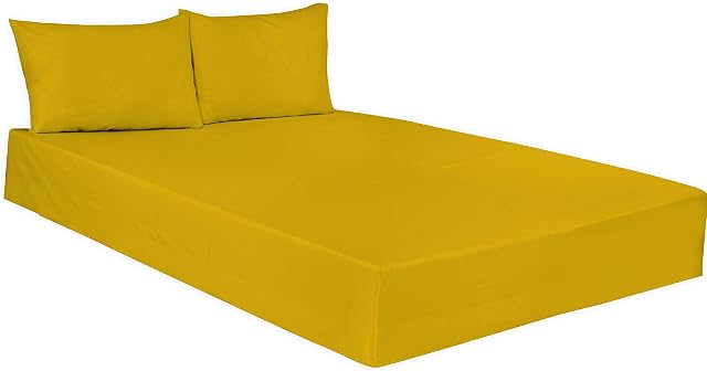 ARLINENS PLAIN DYED FITTED SHEETS IN FOLLOWING COLOURS AND SIZES (DOUBLE, MUSTARD)
