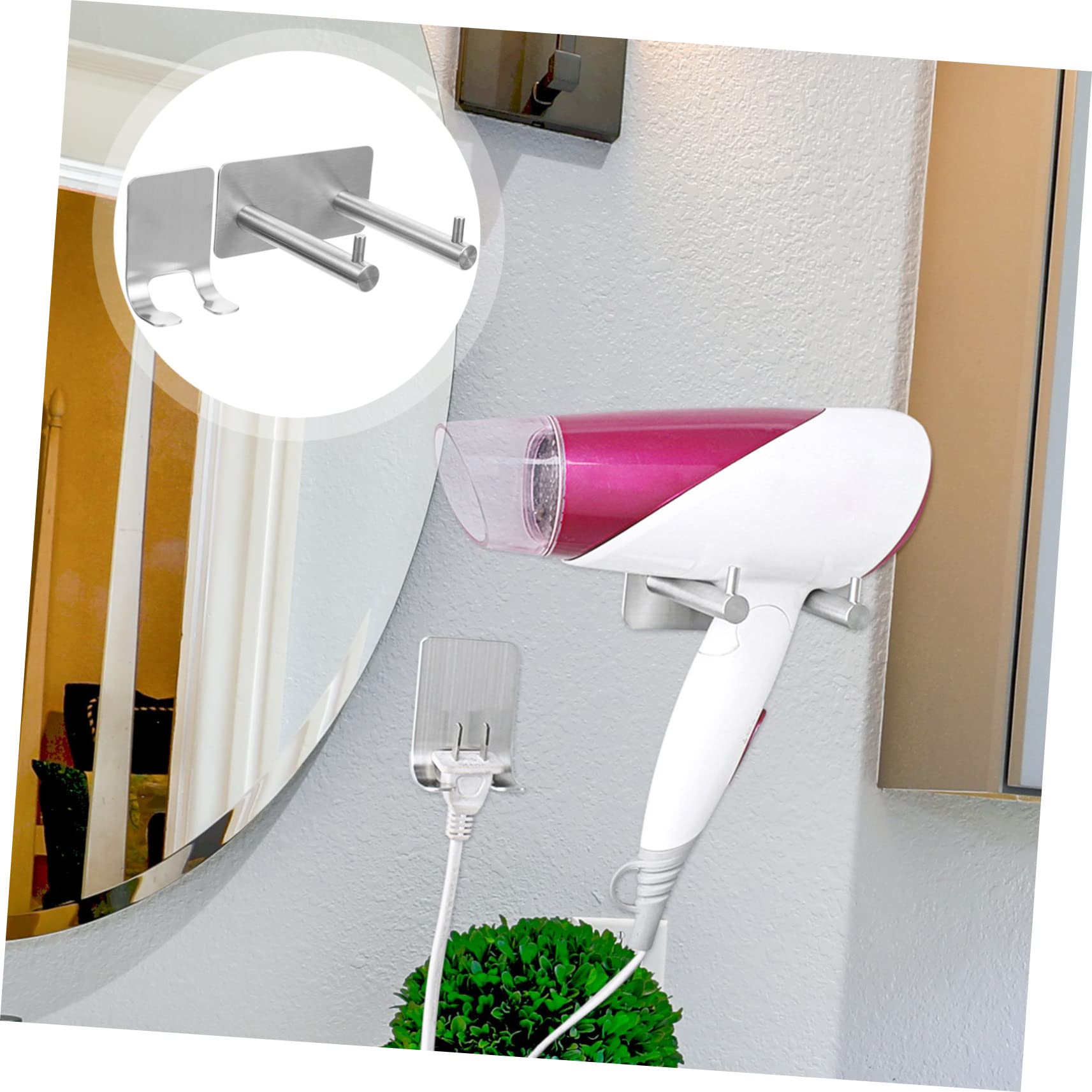 Cabilock 3sätze Haartrockner Halterung Selbstklebend Bohren Für Badezimmer Und Friseursalons Wandmontage Für Fön Und Kabel Design Wandorganisation