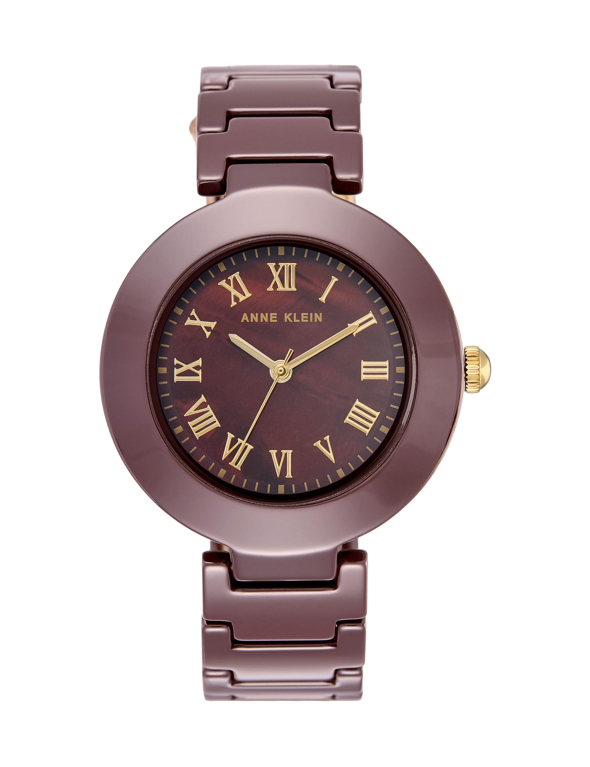 anne klein Womens 34.5 mm Fall 22 Brown Dial Ceramic Band Analog Watch - AK4036BMBN (Not assigned,Not Assigned)-picture-14