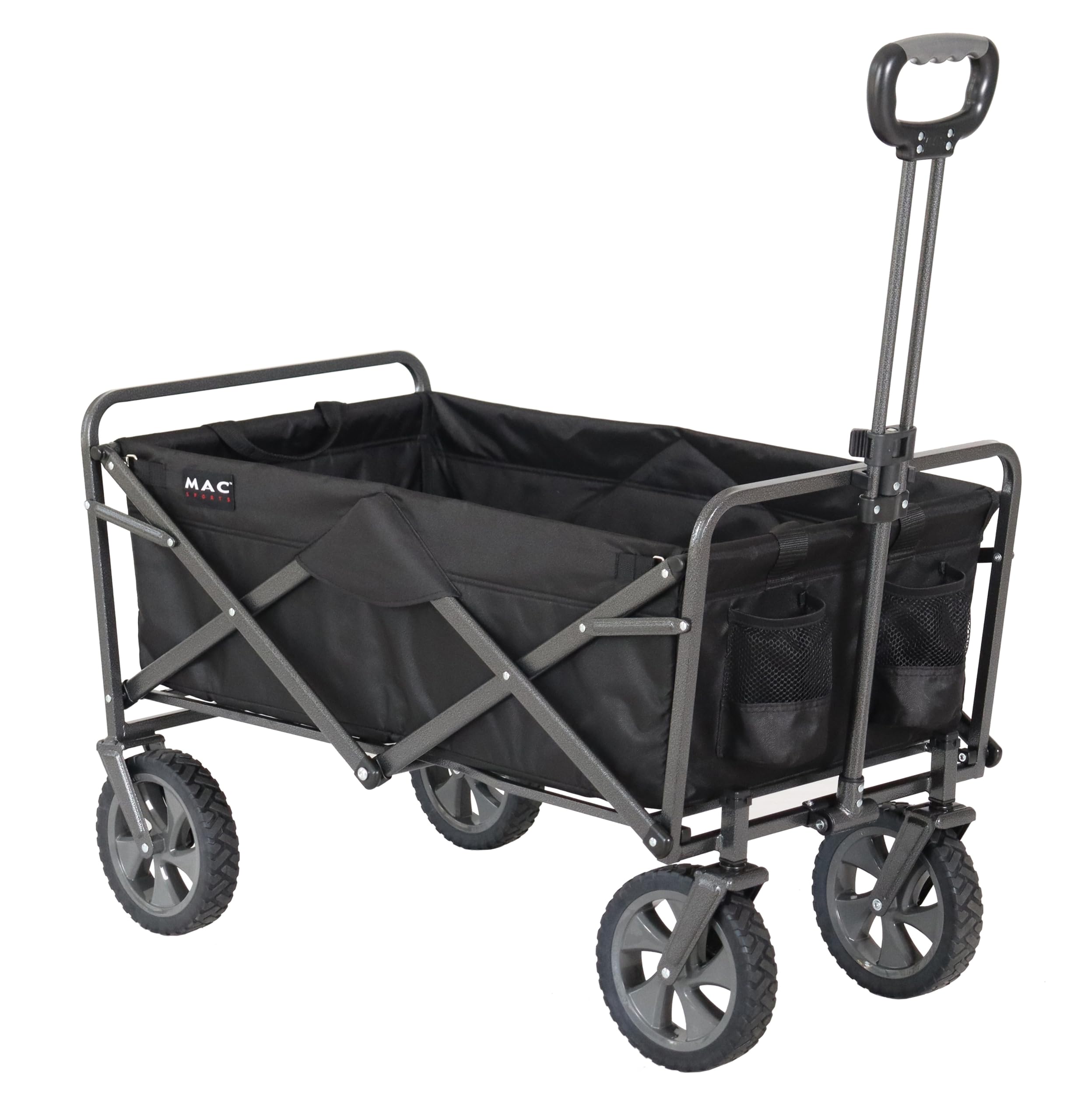 Collapsible Folding Outdoor Utility Wagon, Black