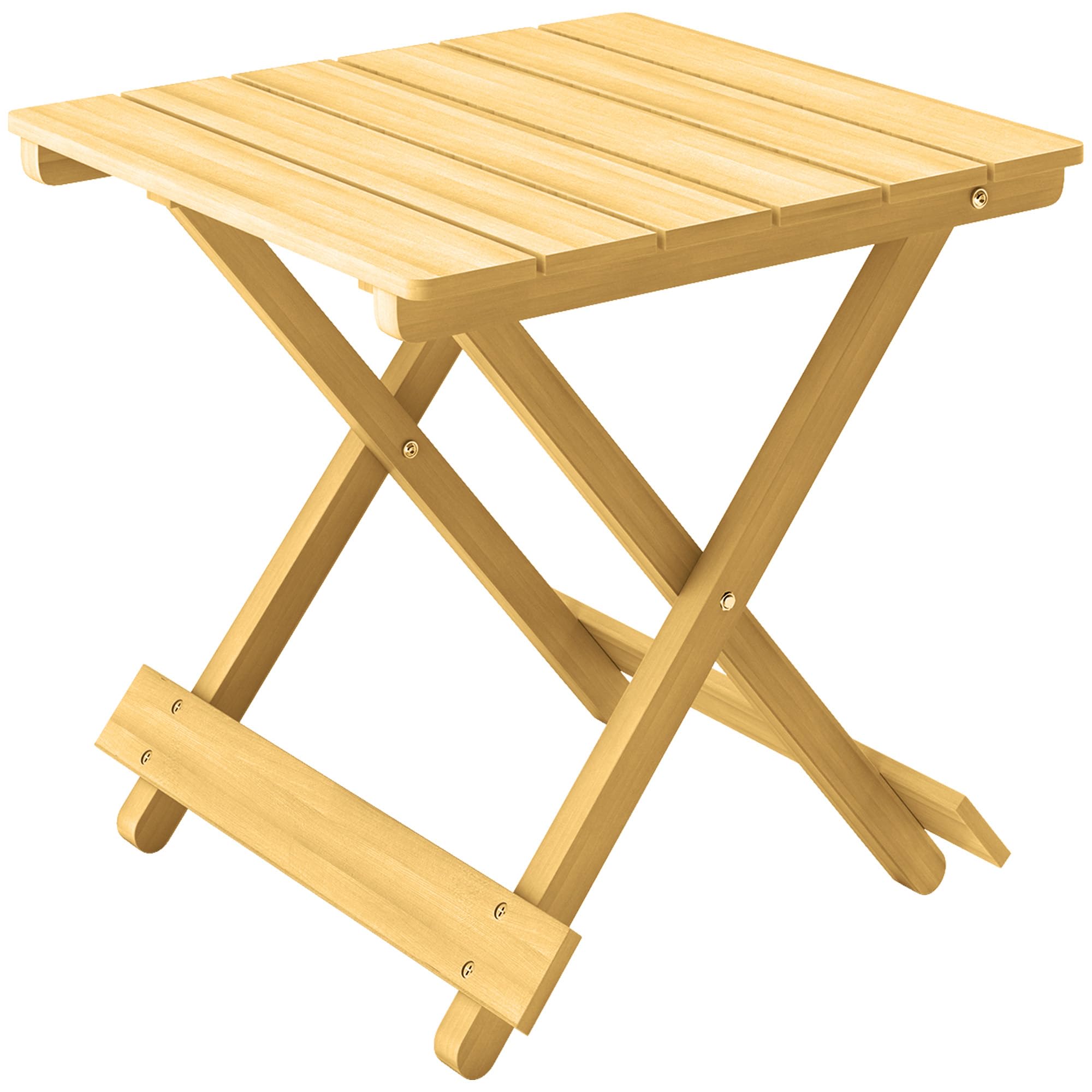Outsunny Tavolino da Giardino Pieghevole in Legno di Abete, Tavolo da Esterno con Piano a Doghe per Salotto, Balcone e Terrazza, 40x43x40 cm, Legno Naturale