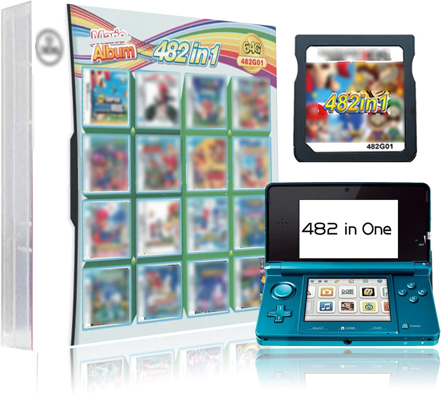 482 in 1 Game Cartridge , DS 3DS Game Pack Card Compilations, Super ...