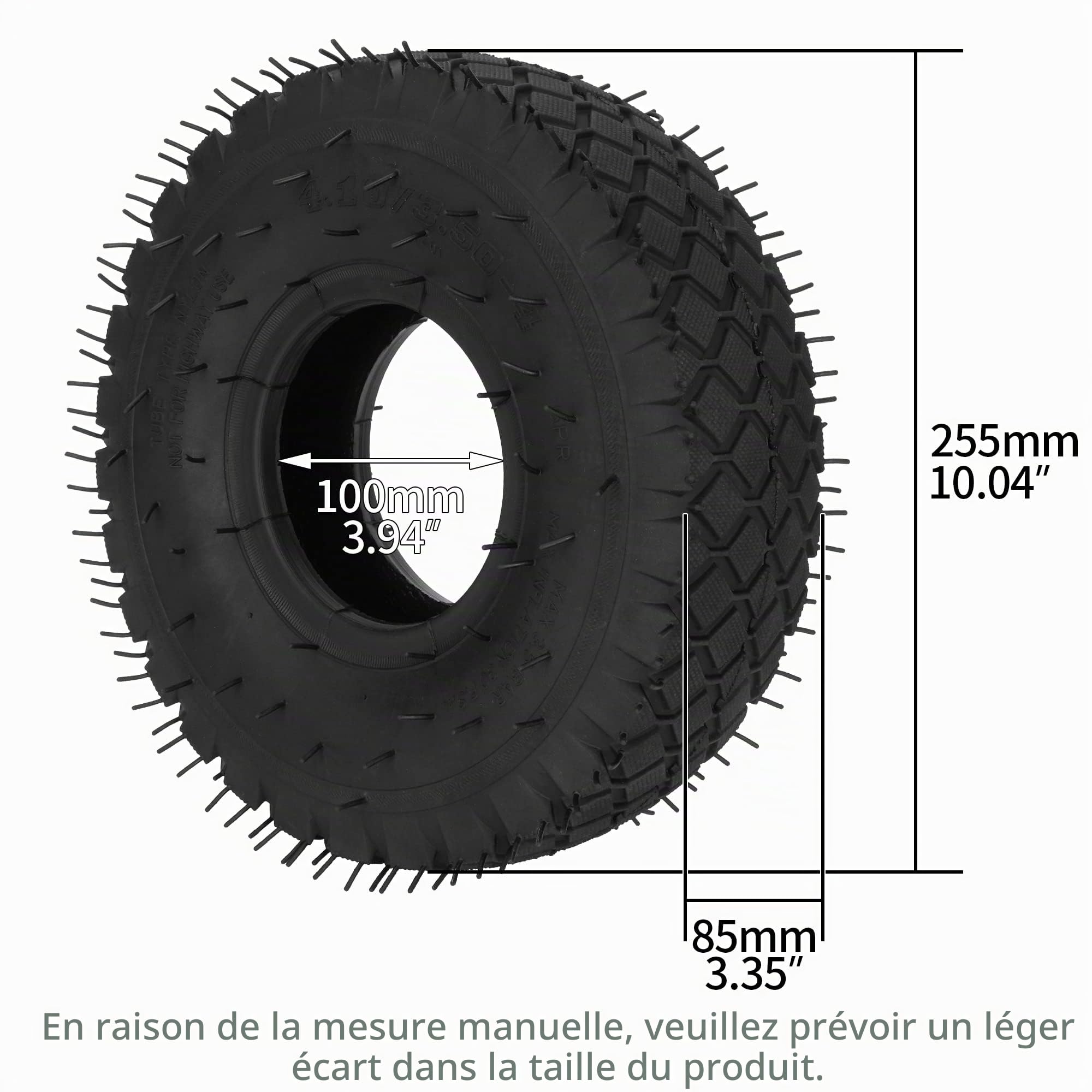 4,10/3,50-4 pneus et chambres à air avec tige d'angle, 4,10-4 Set de 2