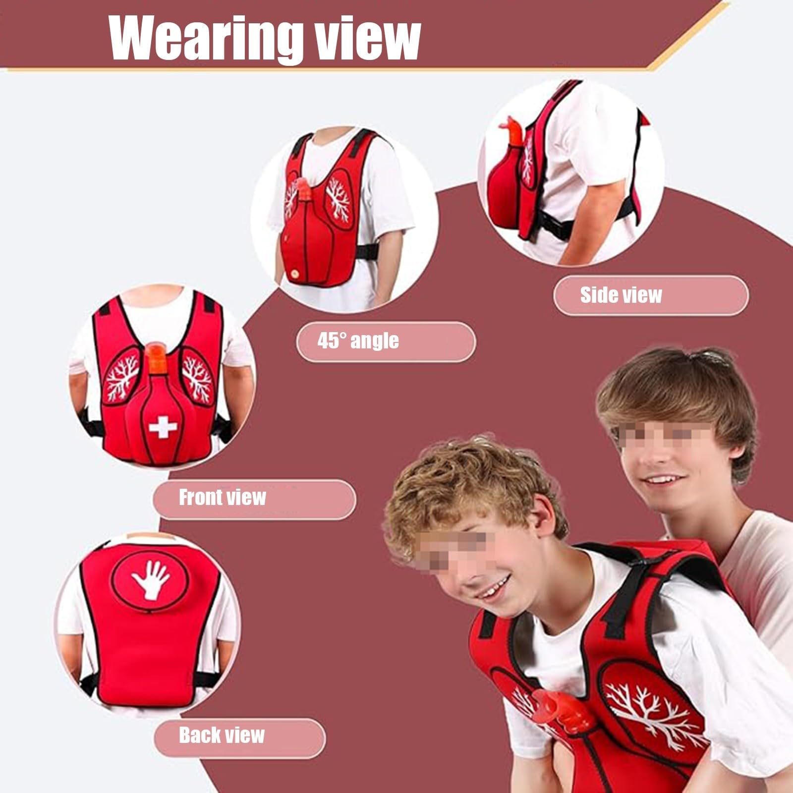 Gilet de formation aux premiers secours Heimlich, gilet anti-étouffement, gilet de sauvetage en cas d'obstruction des voies respiratoires et de la trachée Adults
