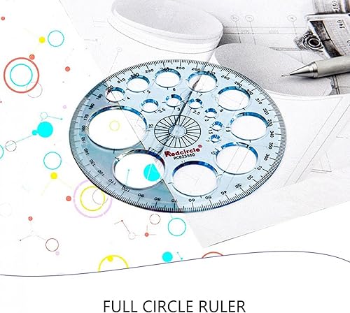 Miniatura 6 de ZXXX 2021 - Regla geométrica multifuncional, regla de dibujo, plantilla de dibujo geométrico, herramienta de medición de plástico para suministros