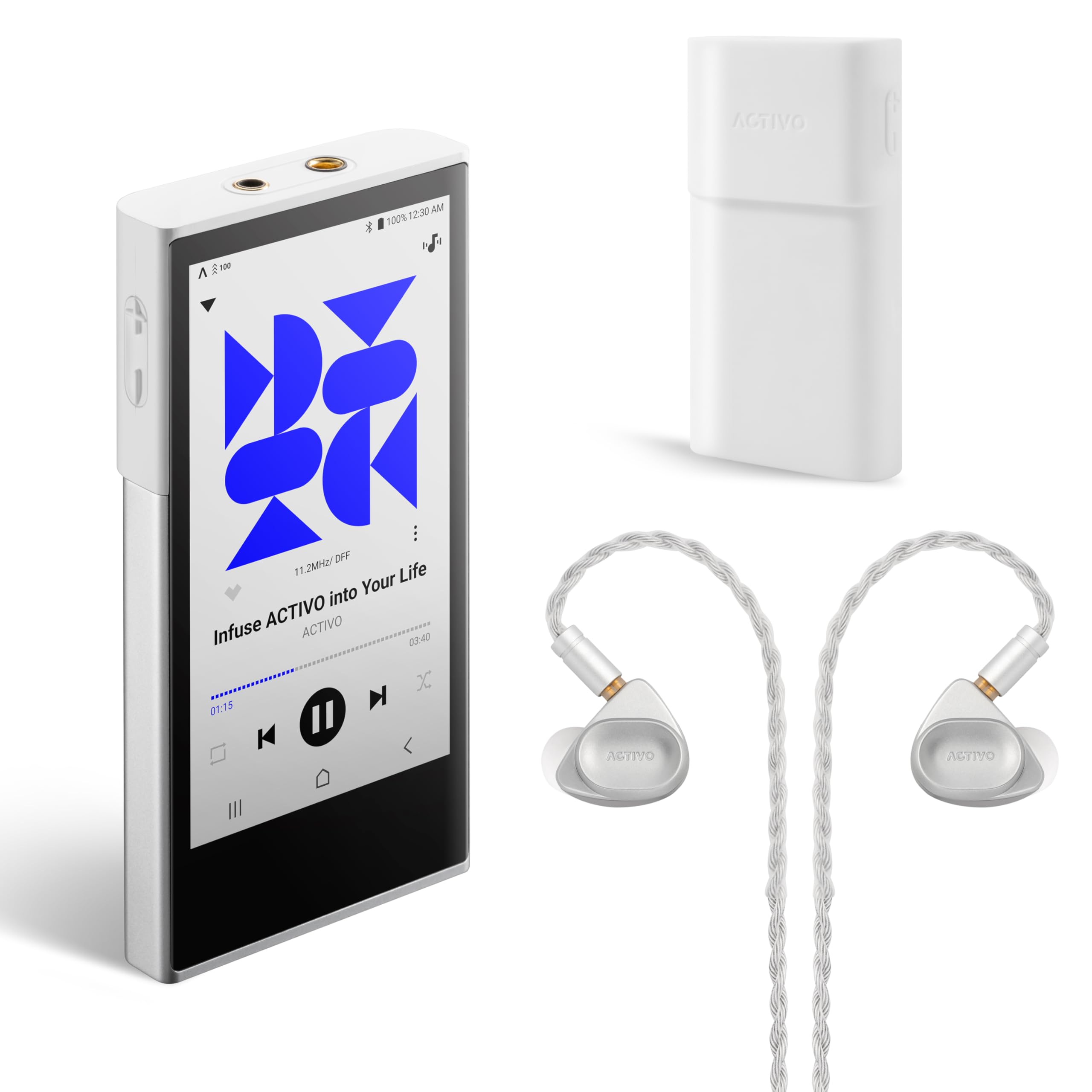 Activo P1 Lecteur Audio Numérique Kit Démarrage avec Écouteurs Volcano et Étui Protection