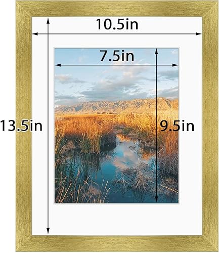 Miniatura 10 de Golden State Art, Portarretratos plateado de 11 x 14 pulgadas con paspartú marfil para mostrar fotos de 8 x 10 pulgadas, cristal real (paquete de 4)