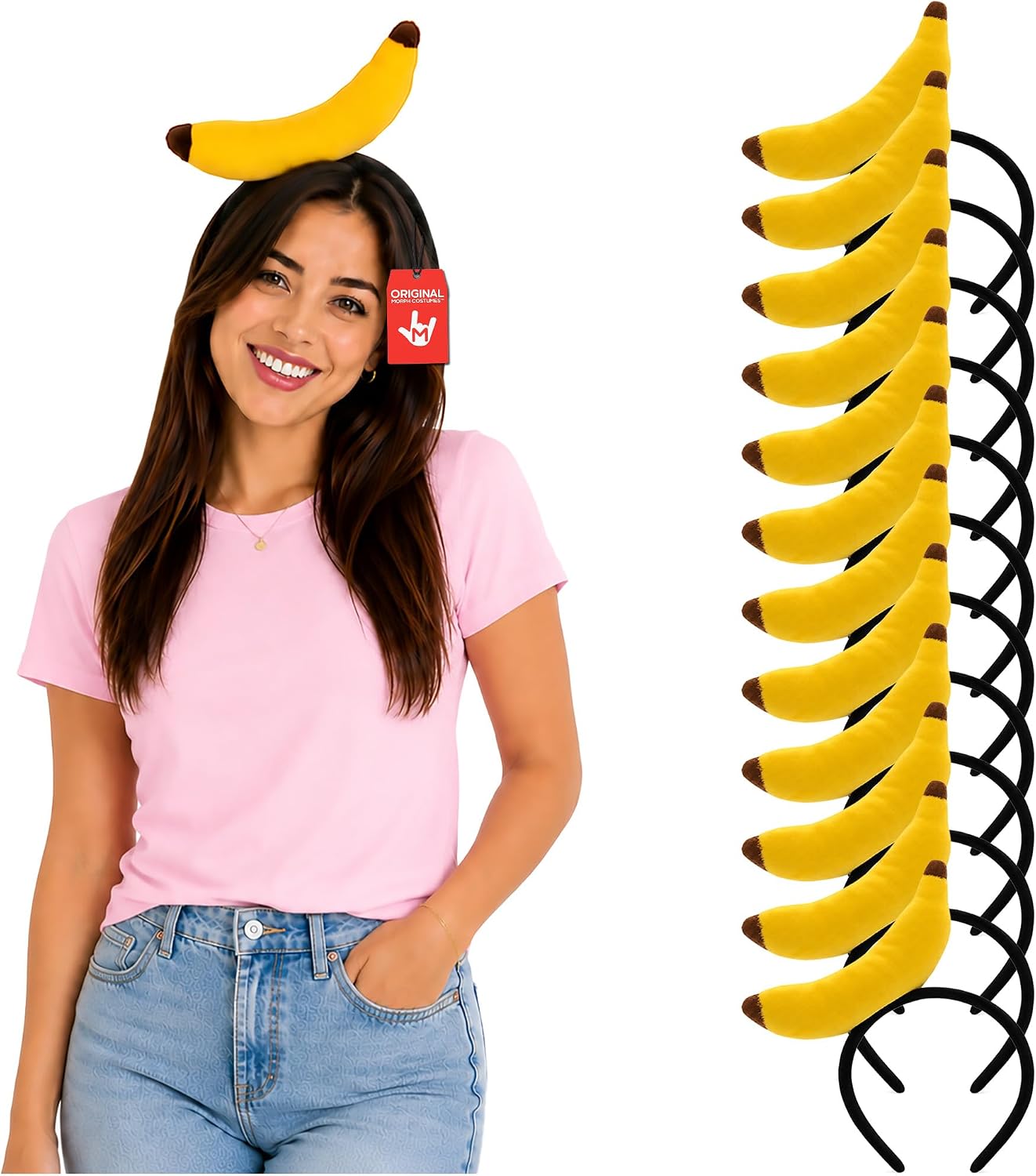 Nicky Bigs Novelties Adult Cosplay Large Yellow Banana Fruit Headband Hat Halloween Food Costume Accessory