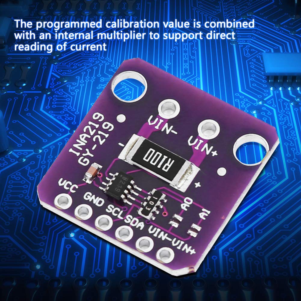 Lot de 5 modules de capteur I2C haute précision GY INA219 pour la surveillance de l'alimentation dans les projets électroniques. Matériau plastique. Plage de tension : 3 V