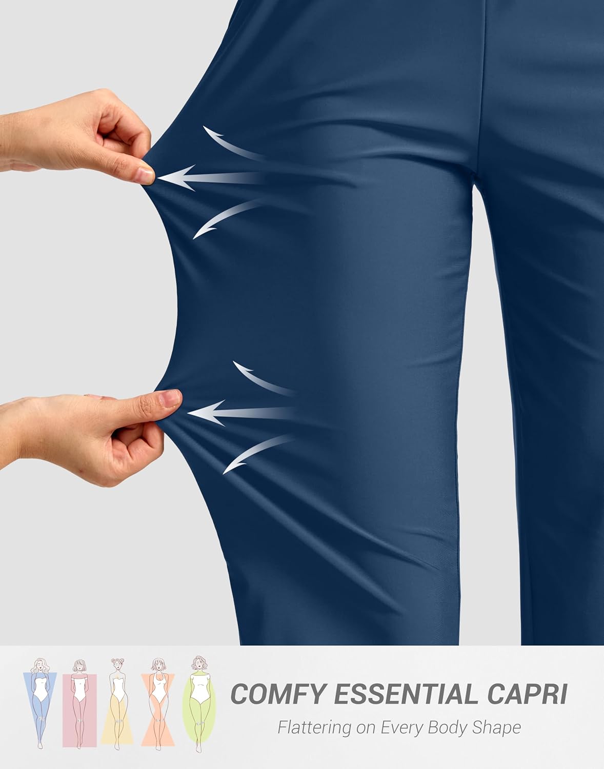 G Gradual Women's Swim Capri Pants 18'' High Waisted Long Board Shorts UPF 50+ Modest Swimsuits Pants with Pockets No Liner - Image 5