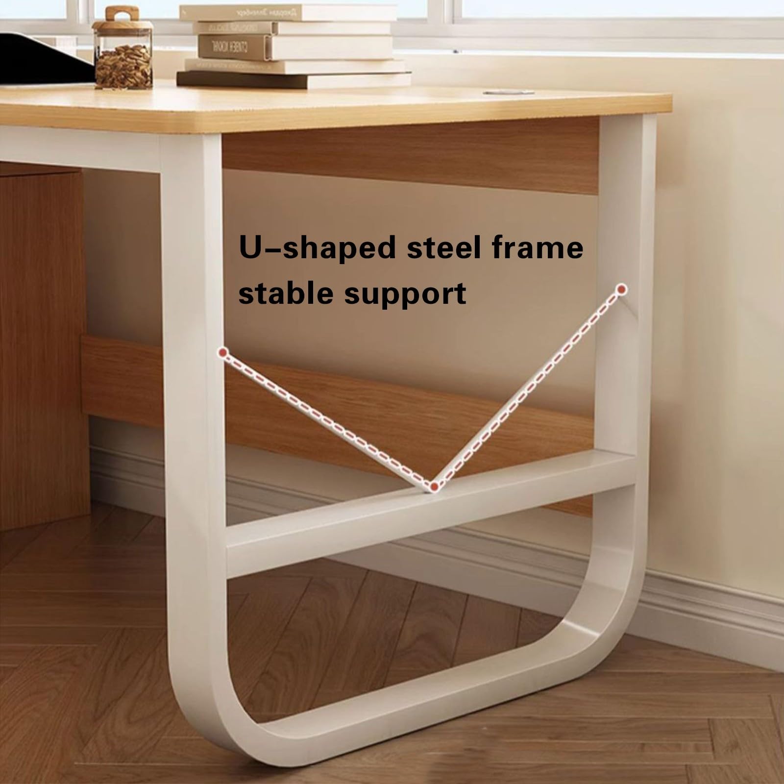 Escritorio para dos personas para oficina en casa con 3 cajones de almacenamiento, mesa de trabajo doble de madera ancha, escritorio largo para ordenador de juegos y para escribir light brown,200cm