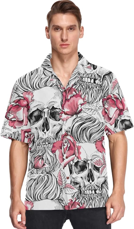 visesunny Mens Casual Button Down Short 