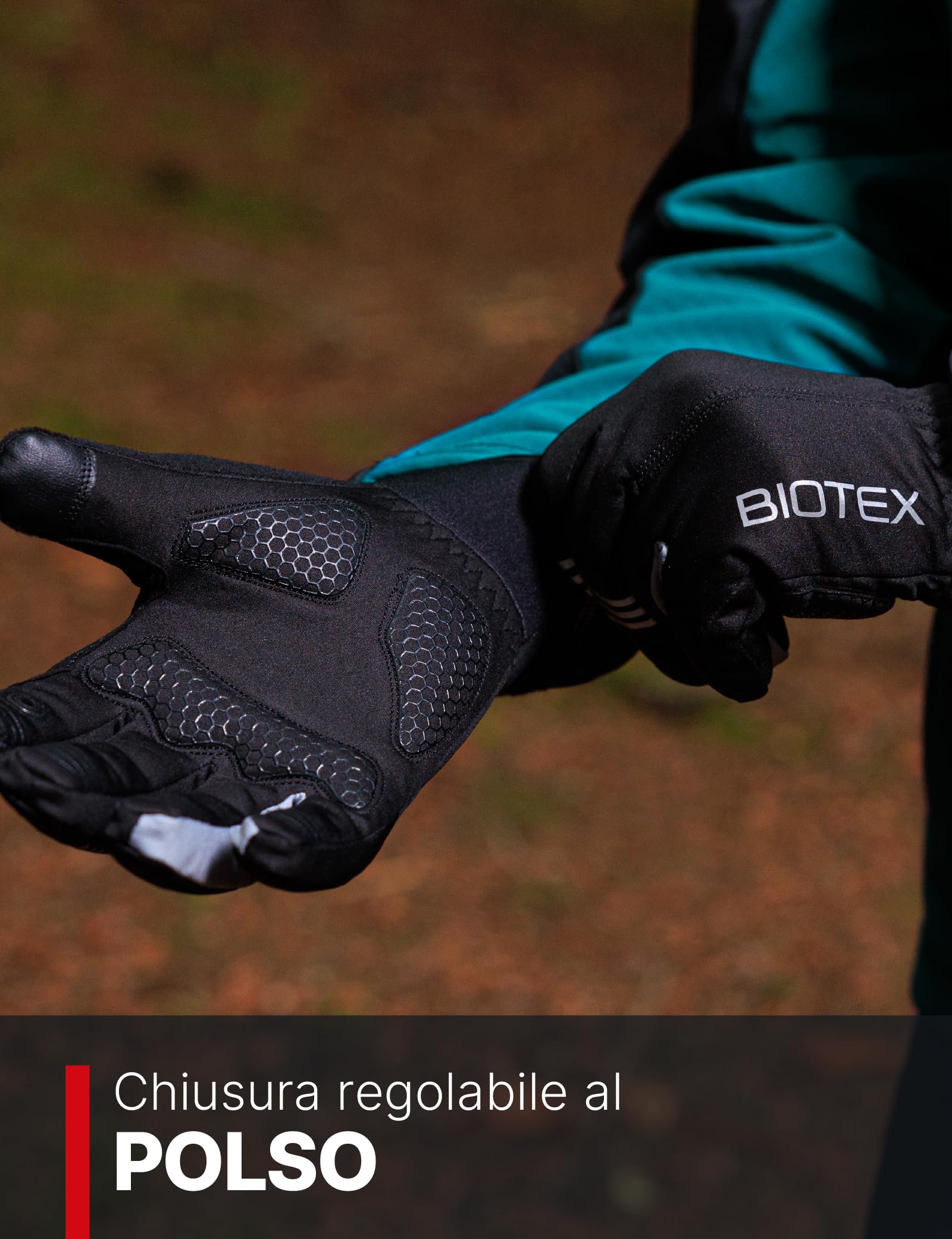 BIOTEX Guanti Termici Extrawinter per Bici a Dita Lunghe, Protezione da Vento e Pioggia, ideale per Ciclismo su Strada o MTB