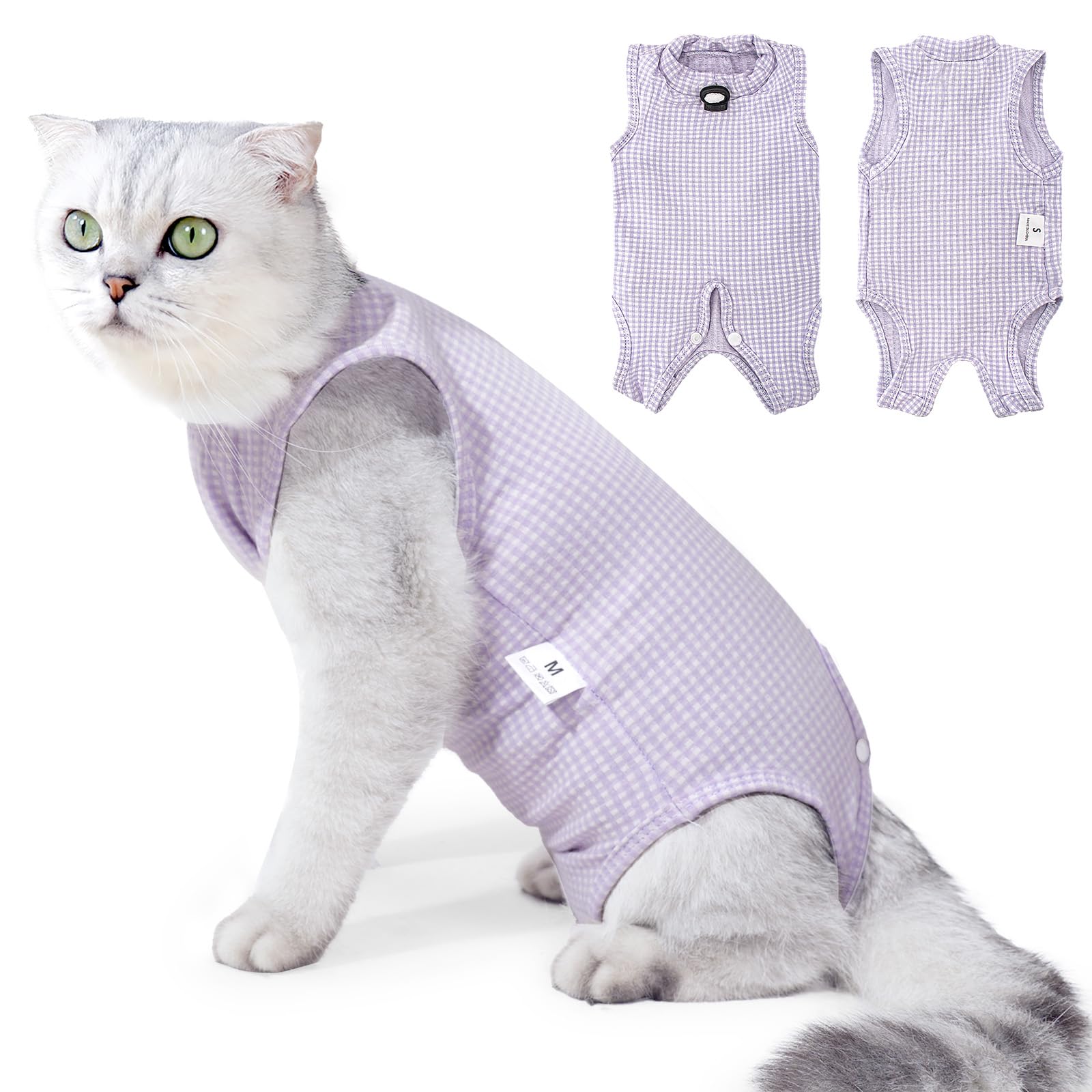 Coppthinktu Cat Recovery Suit Cat Onesie for Cats After Surgery, Breathable Cat Spay Surgery Recovery Suit for Abdominal Wound, Soft Cat Surgical Body
